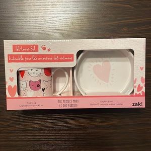 Zak! Cat Pet-Lover mug & pet bowl set Valentine’s Day